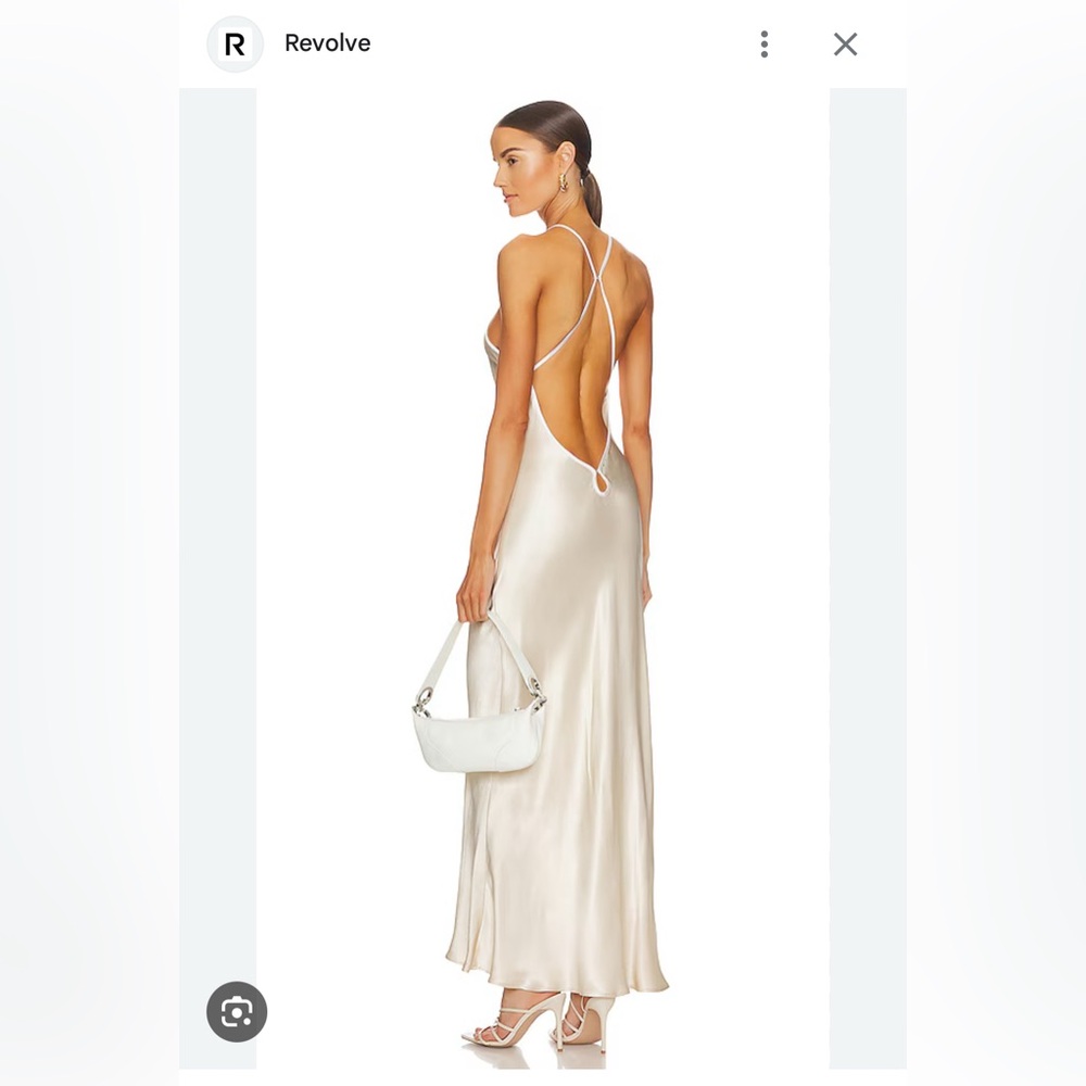 Open back maxi dress in sand and ivory